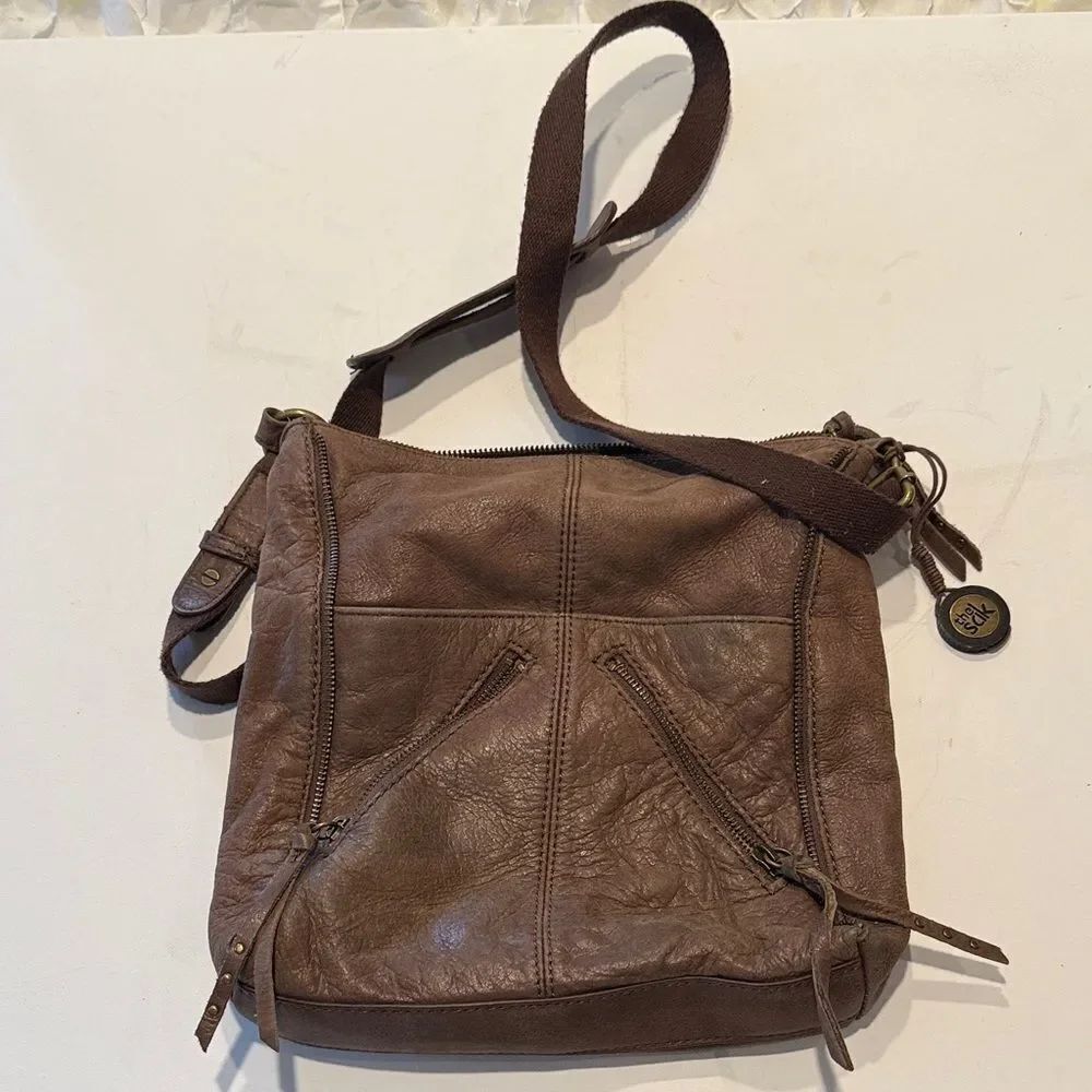 The Sak Tan Leather Crossbody Bag